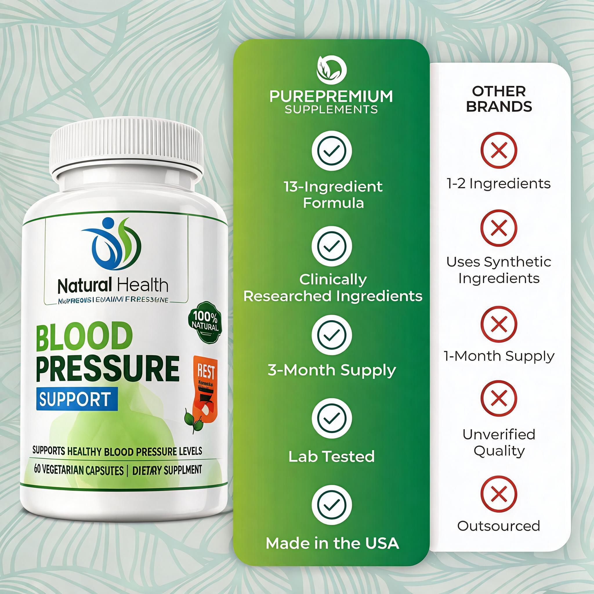 Blood Pressure & Heart Support | دعم ضغط الدم والقلب – 90 Capsules